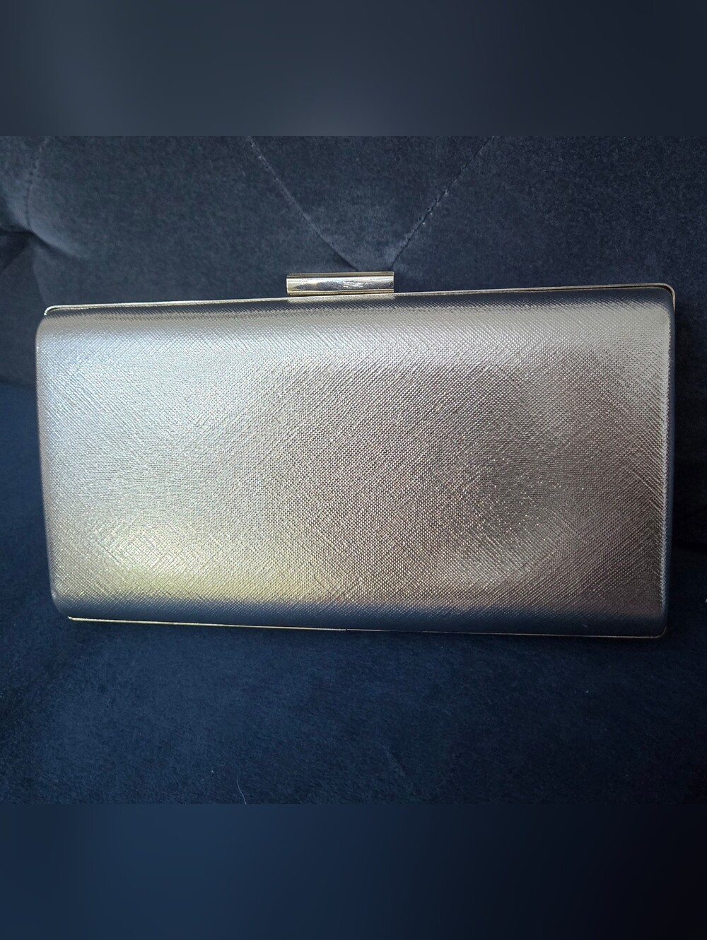 Elegant Metallic Silver Clutch Bag